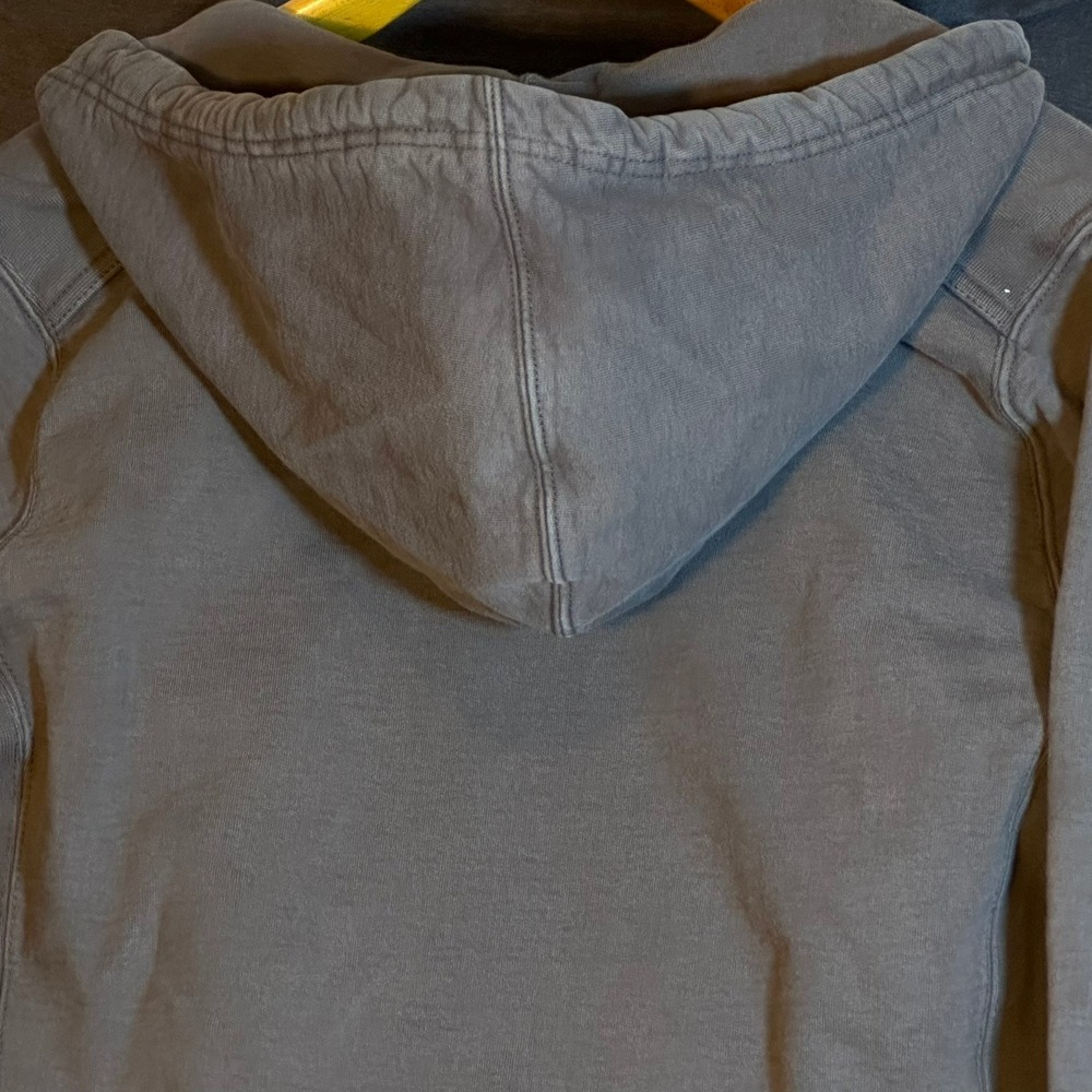 American Giant Zip Hoodie Mens Small Gray Made in USA Rare Graphic Elbow Patch‎ - Picture 4 of 15